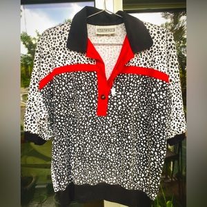Vintage Peter Popovitch collared sweater with shoulder pads.